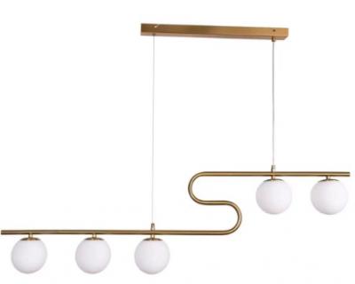 CLARION 5 LIGHT SATIN BRASS PENDANT
